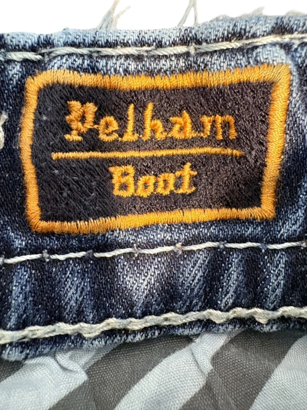 Rock Revival Jeans Sz36 Bootcut Distressed Fleur De Lis Embroidered Thick Stitch - Picture 11 of 16